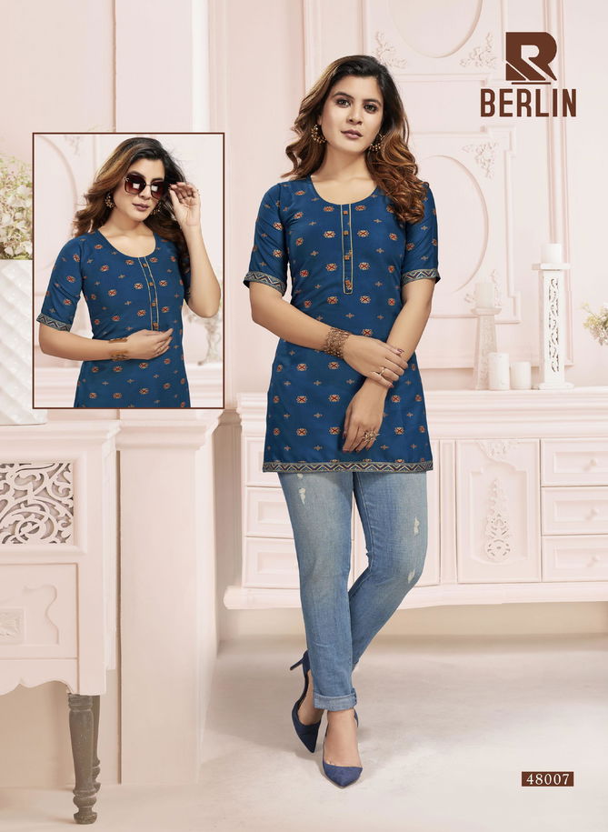 Raashi Berlin New Casual Wear Rayon Designer Top Collection